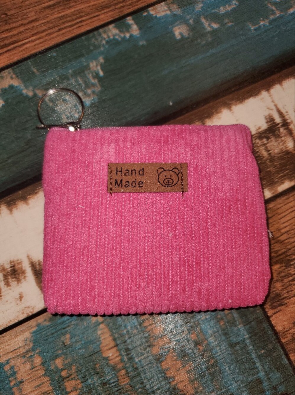 7/$10 Pink Corduroy Zipper Keychain Pouch